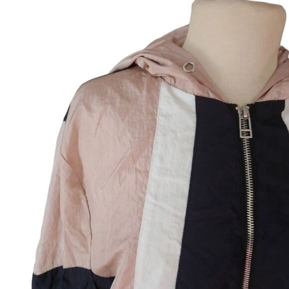 Sovereign Code Los Angeles Medium Pink Blue Windbreaker Retro Jacket - Picture 2 of 6